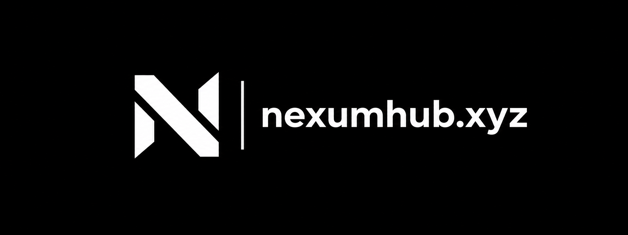 Baner nexumhub.xyz z białym logo i nazwą na czarnym tle